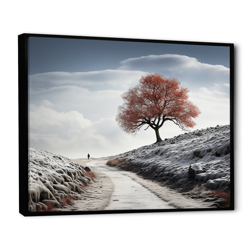 Winter Winter Scenery Wonders, reproduction d'art sur toile, H 30 po x l 40 po, Cadre photo argenté