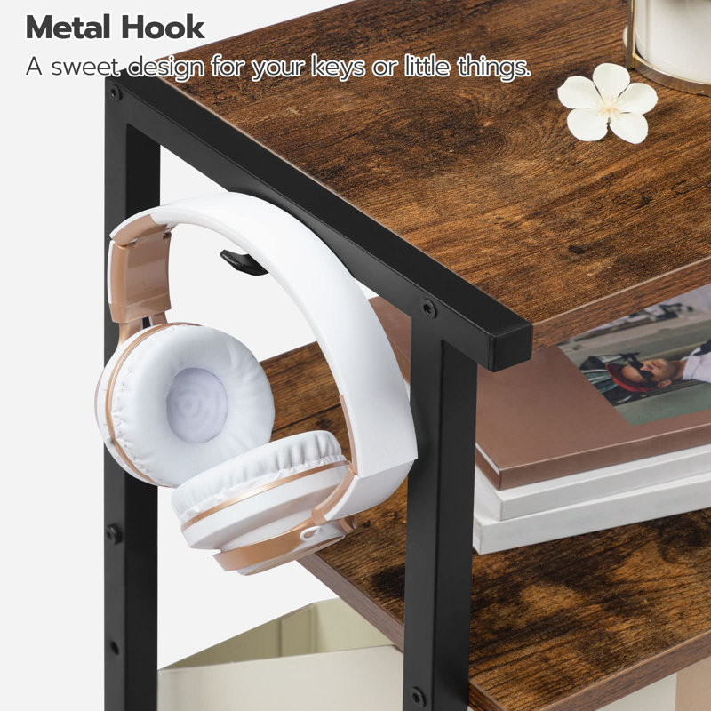 25.2'' H X 16.5'' W Mobile Printer Stand with Charging Station