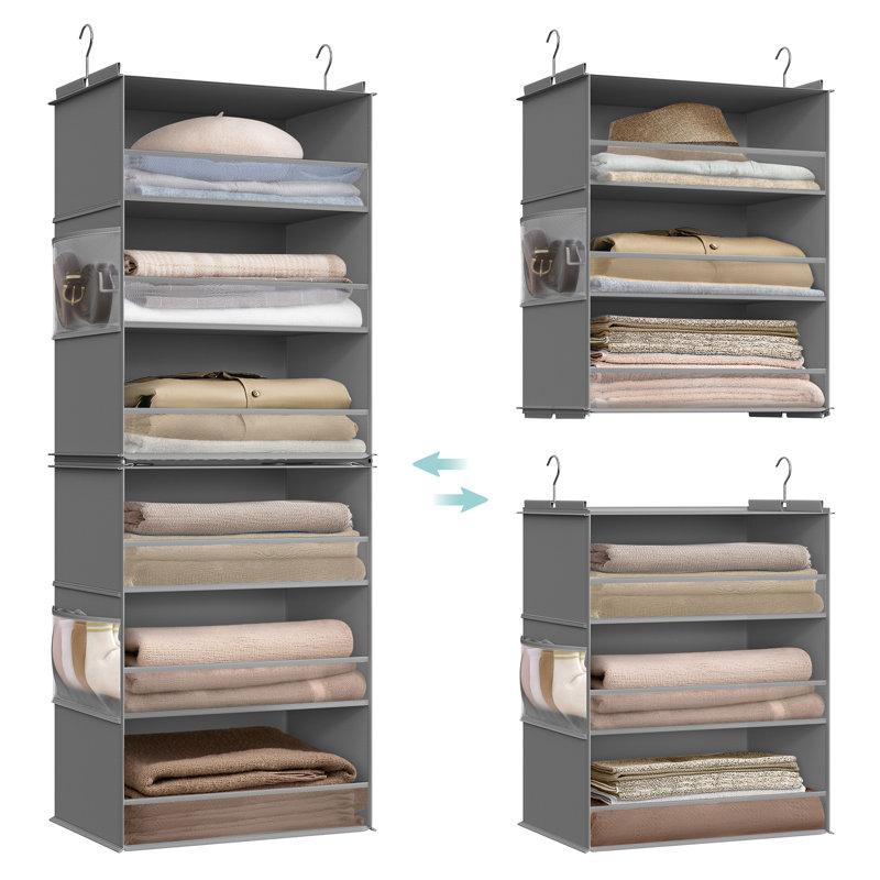 Fabric Hanging Organiser, Grey