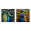Blue Majestic Peacock Splendor I - Ensemble de 2 décorations murales paon-229644033-229644036
