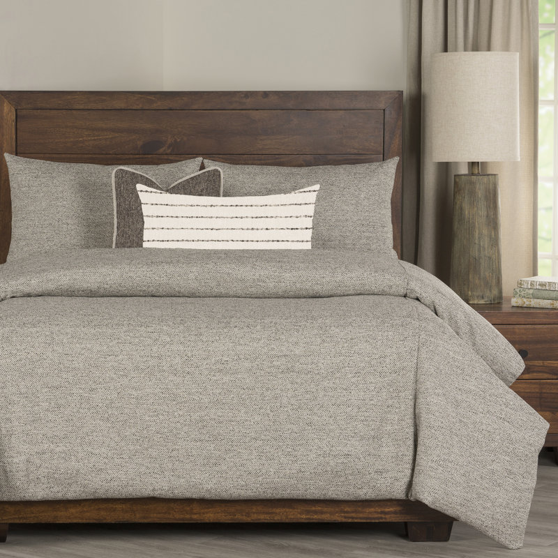 Adventure Tweed Duvet Cover & Insert Set, Cal King Duvet Cover & Insert +2 Shams +2 Pillows, Green