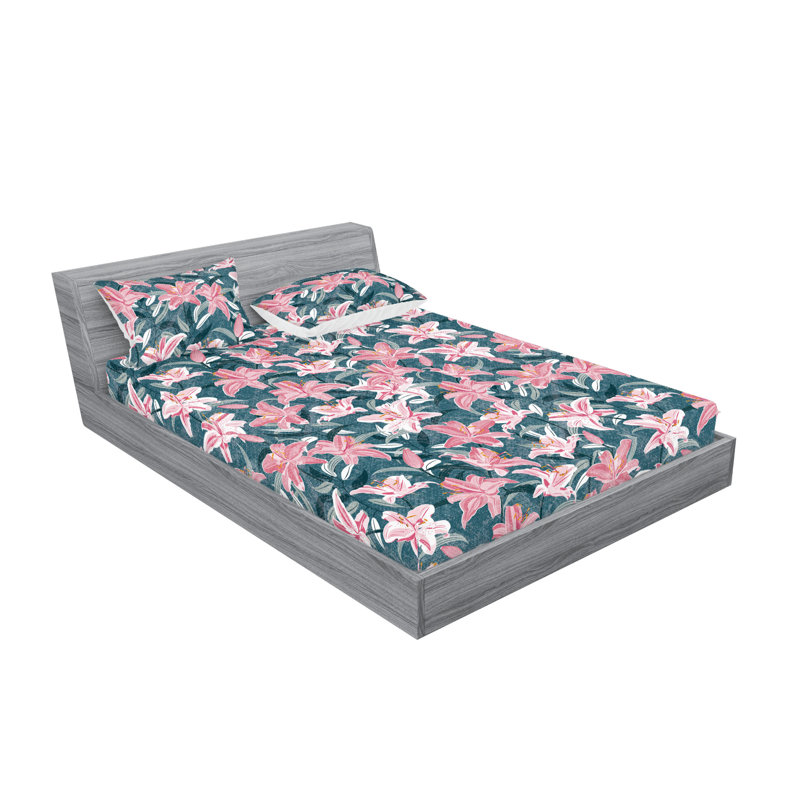 Drap-housse et taies décoratives 3 pièces Ambesonne, Ensemble de draps pour grand lit avec 2 taies d'or