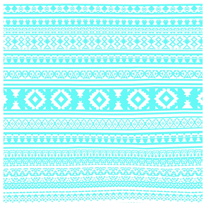 Édredon turquoise à motifs géométriques, Simple extra long