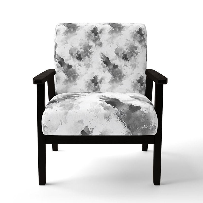 Chaise rembourrée Modern, Accoudoirs carrés noirs