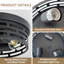 Plafonnier encastré industriel 3 lumières - Plafonnier en métal noir mat pour le couloir et le salon (12,6 po)-38456637