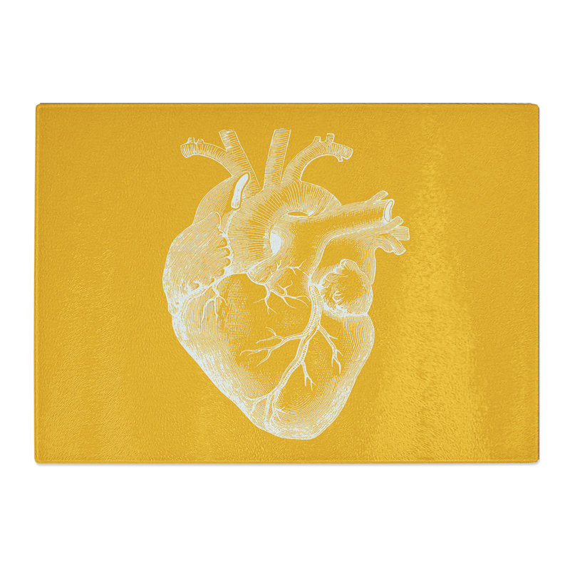 Anatomical Heart Chopping Board, 0.4cm H x 28.5cm W x 39cm L