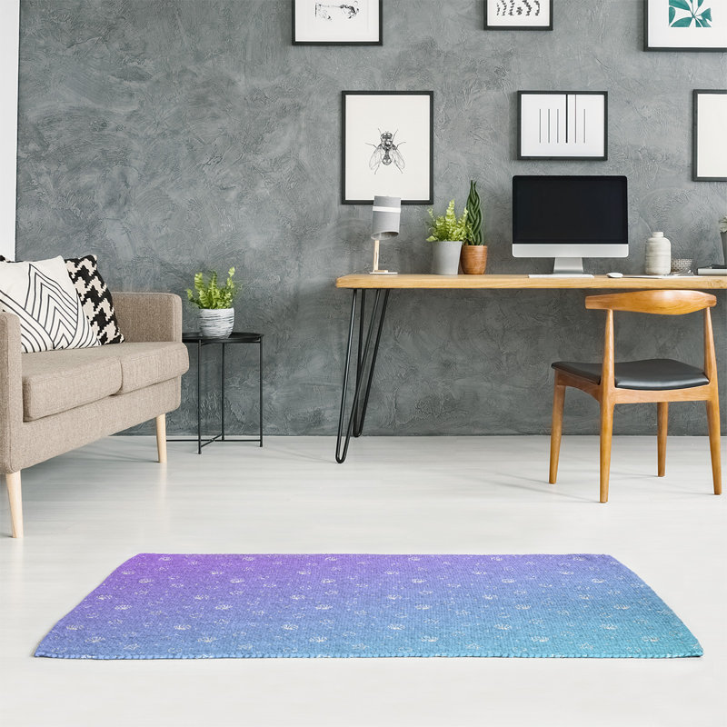 Tapis mauve/bleu coquillage, Rectangle 8 pi x 10 pi