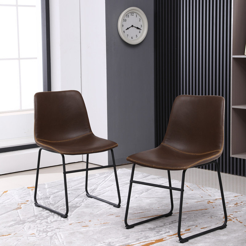 2 pièces Tabouret de bar en fer forgé, Brun foncé