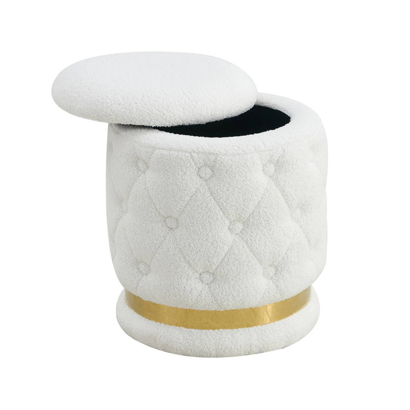Repose-pieds avec rangement 14,56 po Ehman, Blanc