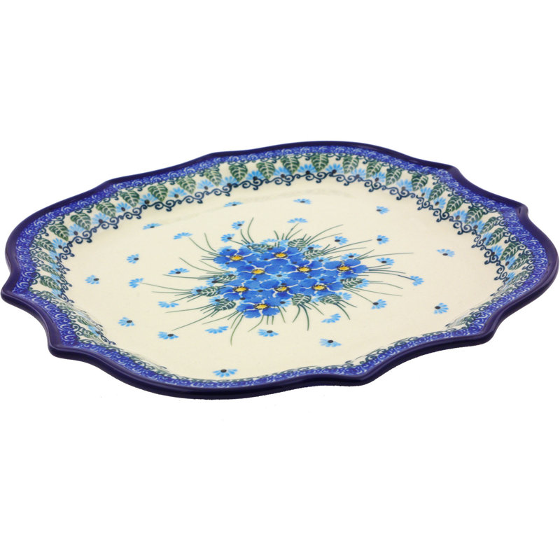Forget Me Not Stoneware Platter