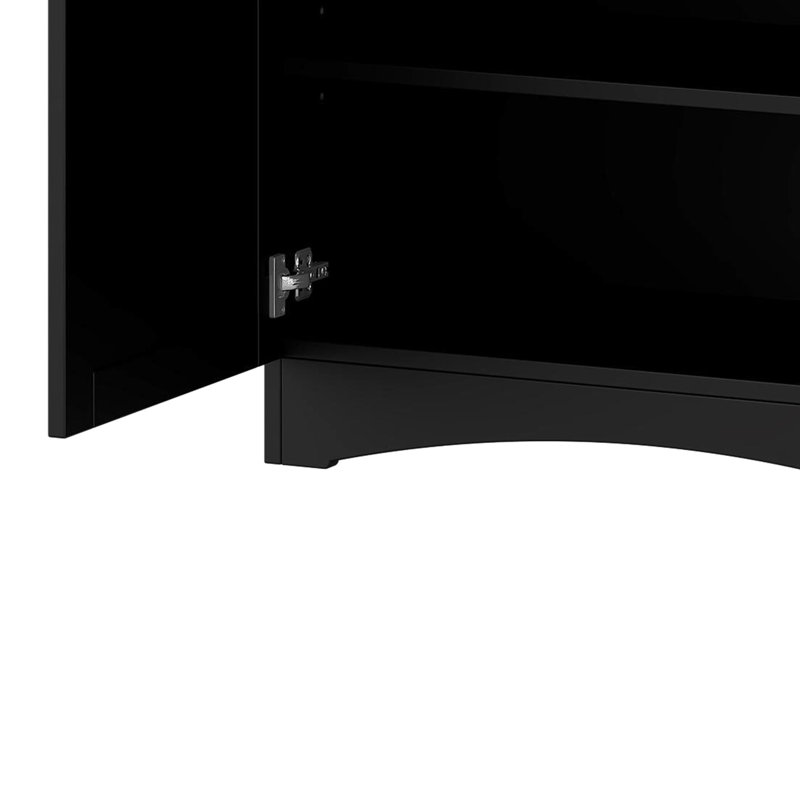 Meuble télé 70 po avec meuble télé et tablettes réglables, style Mid-Century, bibliothèque, buffet rustique, tablettes sur pied noires