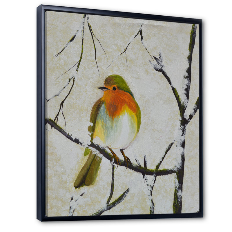 Décoration murale en toile rétro, oiseau sur branche