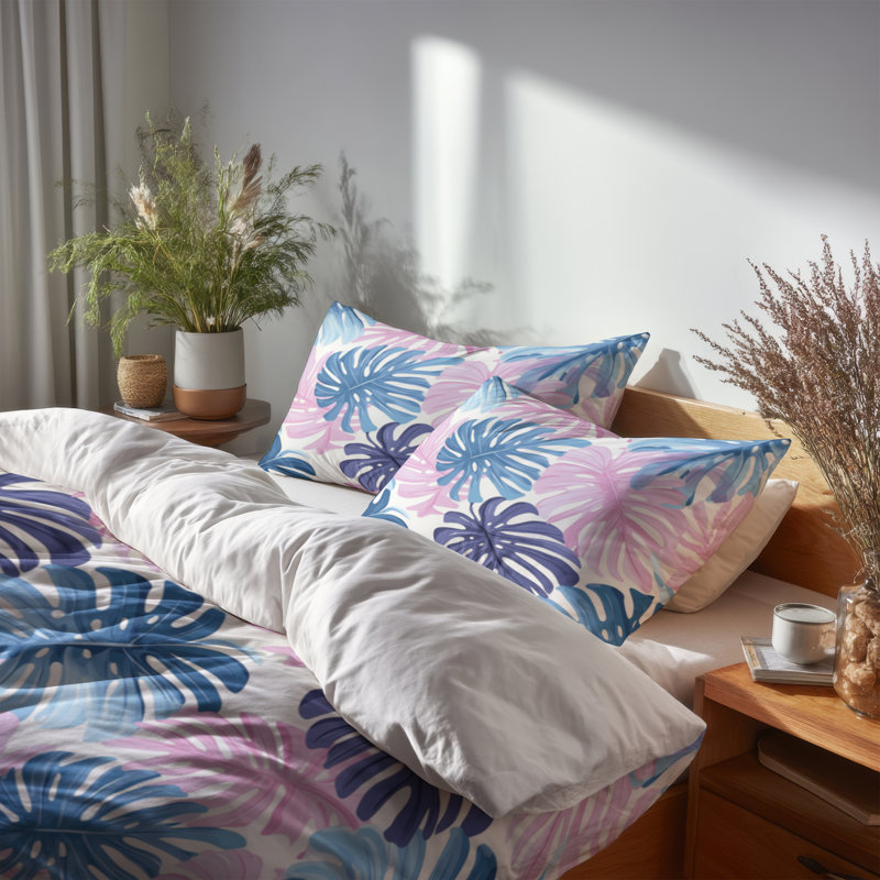 Ensemble de housse de couette et coussin décoratif Tropical 3 pièces pour filles - Vibrant Teen Tropics