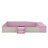 Velvet Upholstered Daybed With Stairs & Gas Lift Storage Ottoman, Contrast Color Day Bed With Padded Guardrails-1410403121-1410403124