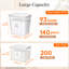 Paquet de 3 ensembles de porte-serviettes à linge de 0,72 gallons et ensembles de porte-draps 0,5 gallons, couvercles à pression, rangement et rangement pour perles d'appoint