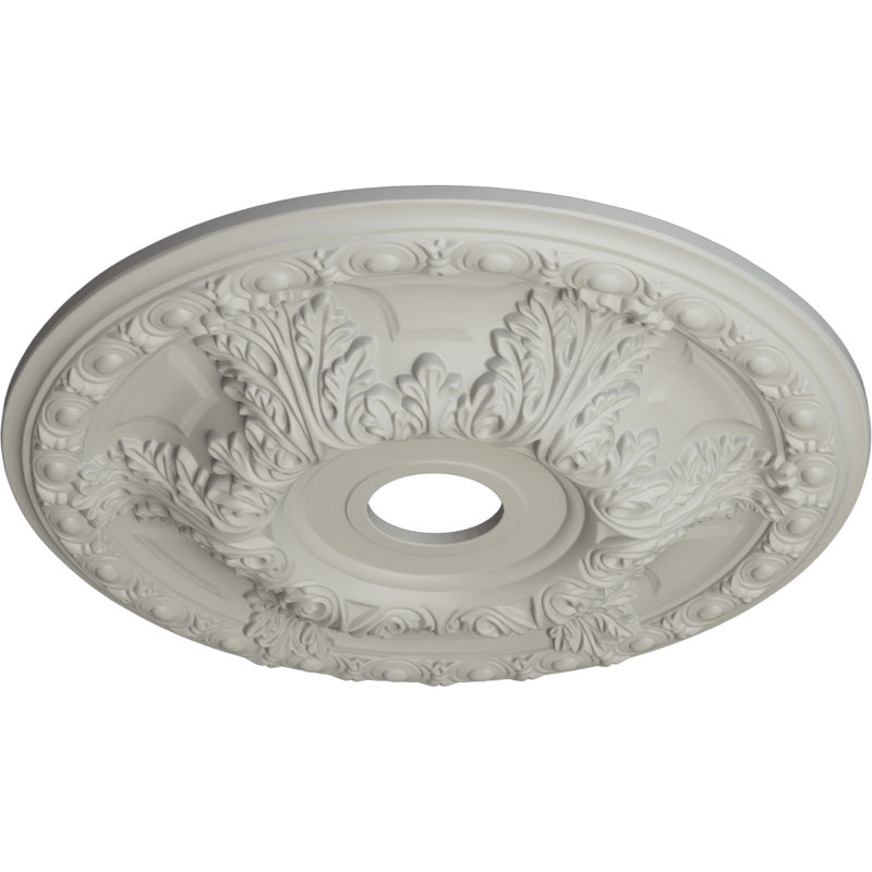Médaillon de plafond H 2 1/2 po x l 23 3/8 po x P 2 1/2 po Granada, Pot de crème, H 23,38 po x l 23,38 po x P 2,5 po