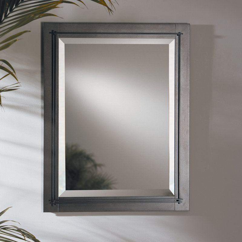 Metra Industrial Beveled Bathroom/Vanity Mirror, Dark Smoke, 28" H x 22" W