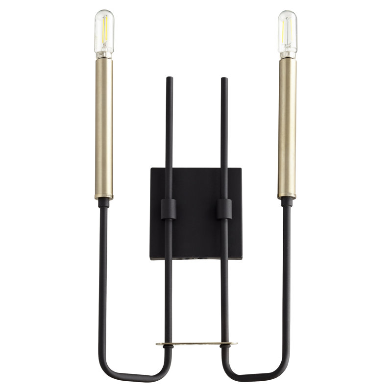 Maddeu Steel Candle Wall Light, Black