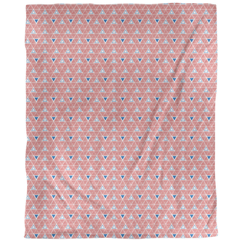Tissu triangulaires tissé à la main, Rouge / Bleu, L 54 po x l 36 po, Lin naturel paloma