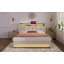 Grand lit plateforme tapissier avec système de rangement hydraulique, chargement par DEL et USB (sans matelas)-306182569