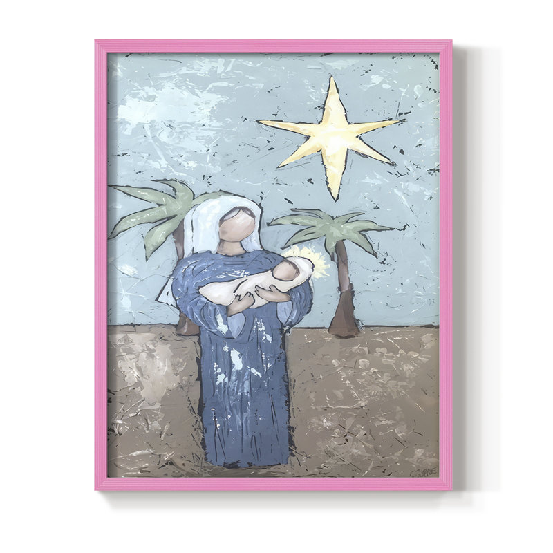 «A Silent Night II», reproduction encadrée - bois massif, H 30 po x l 24 po, Rose