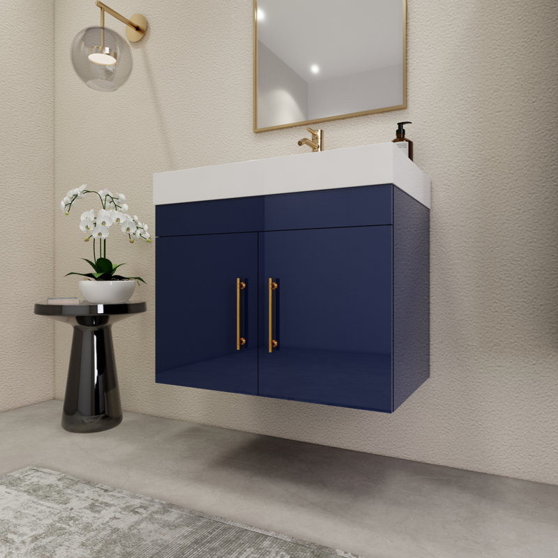 Ensemble de meuble-lavabo simple 29,5 po, Bleu nuit