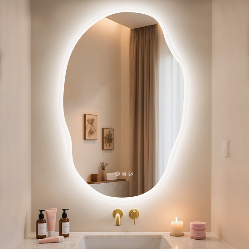 Irregular LED Mirror with Bluetooth, Defogger & Memory, Organic Shape
