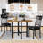 5-Piece Kitchen Table Chairs Set, Dining Table Set For 4, Rounded Dining Room Table Set With Four Chairs And Wooden Table Tops Dining Table Set With Backrest For Small Spaces, Dining Or Living Room-2141578868