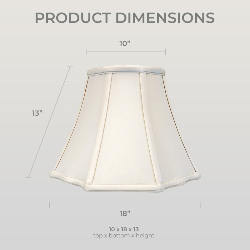 Royal Designs, Inc. BSO-701-18BG, abat-jour de base évasé à coins évasés, 10 x 18 x 13, beige, Beige