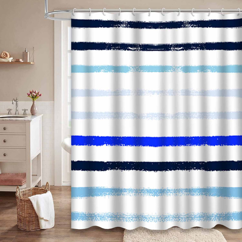 Rideau de douche Summer Sailor Stripes, L 72 po x l 84 po