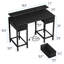 Bureau d'ordinateur noir avec tiroirs, bureau d'écriture de bureau à domicile de 42 pouces, bureau de jeu avec prises USB, bureau avec tiroir en tissu, table de travail avec tablette pour chambre à coucher, noir-34088941