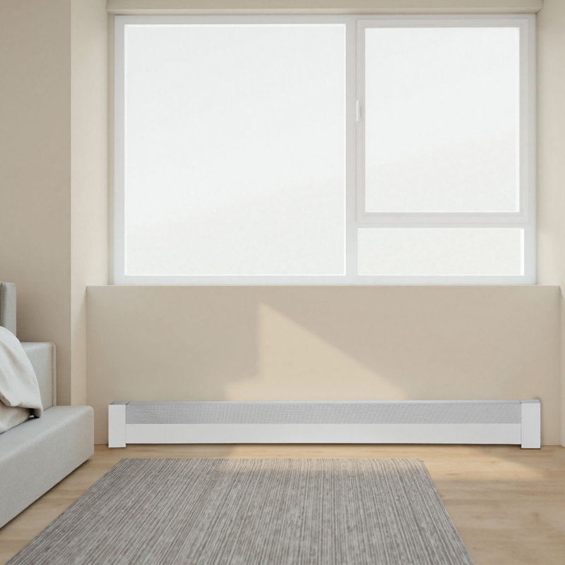 Plinthe chauffante 6 pi Basic Series standard pour chambre à coucher blanc, H 7,6 po x l 72,09 po x P 3,15 po