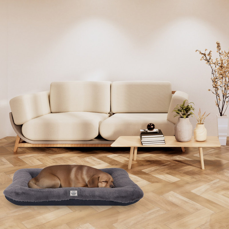 Jungolica Orthopedic Pet Bed, 95cm H x 75cm W x 10cm D, Dark Grey