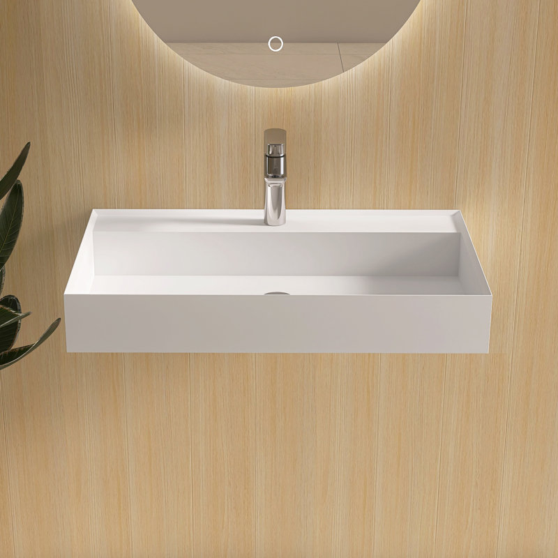 Lavabo de salle de bain mural 32 "avec trou pour robinet