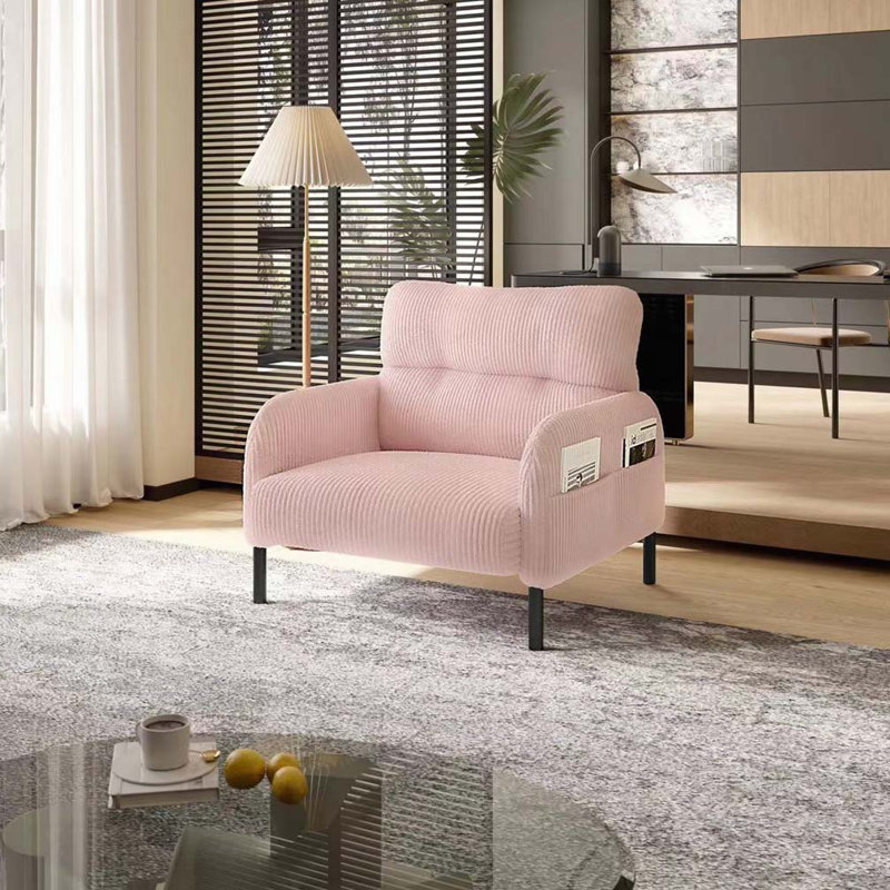 Fauteuil d'appoint en velours côtelé, Rose