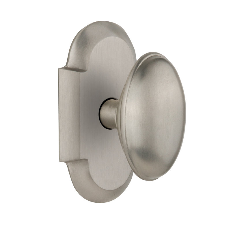 Cottage Plate with Homestead Door Knob, 2 3/4, Satin Nickel
