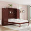 Wooden Murphy Bed with Shelves and Wardrobes-870822932-870822931