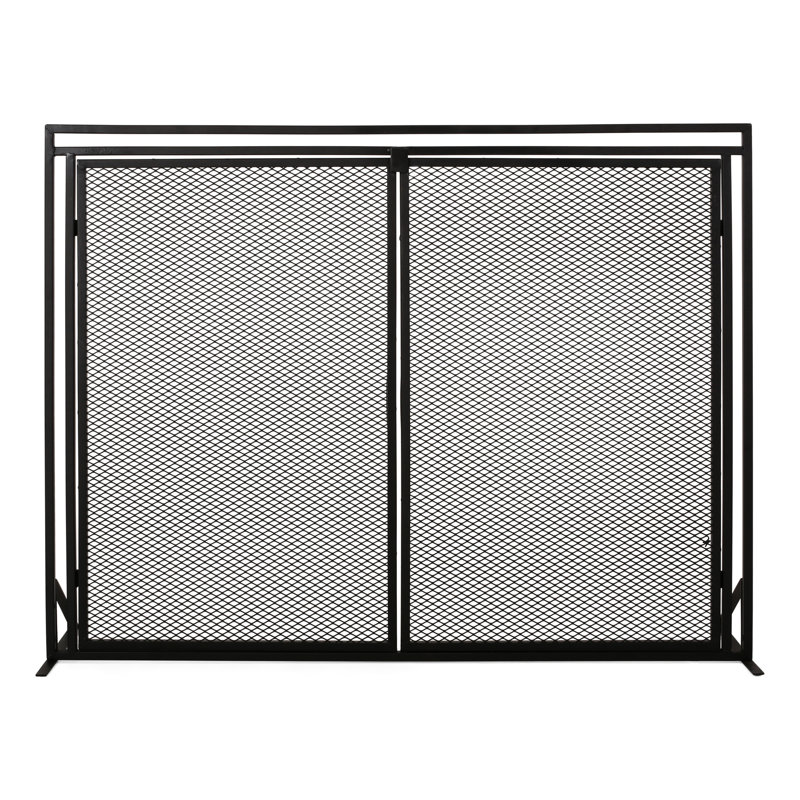 Élégant écran de foyer en fer - Spark Escape, H 31,1 po x l 40,91 po fonctionnel contre les risques d'incendie,
