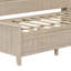 Lit de jour en bois avec tablettes de rangement et 3 tiroirs, lait blanc antique-1160411793