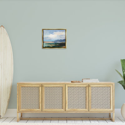 " Traditional Cloudy Beach Floater Frame " by Ethan Harper