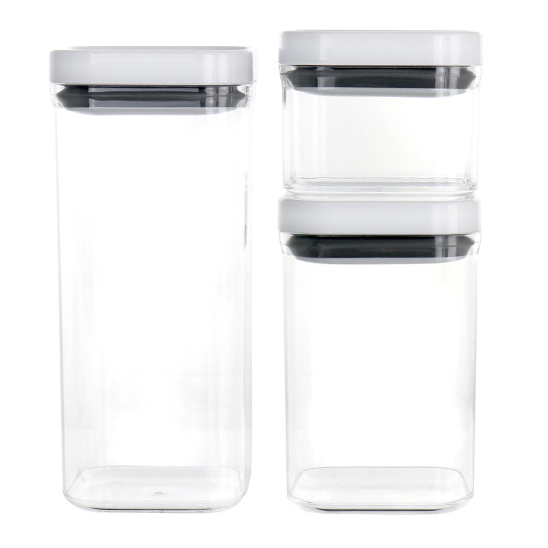 Clear BPA-Free Plastic 3-Piece Storage Container Set
