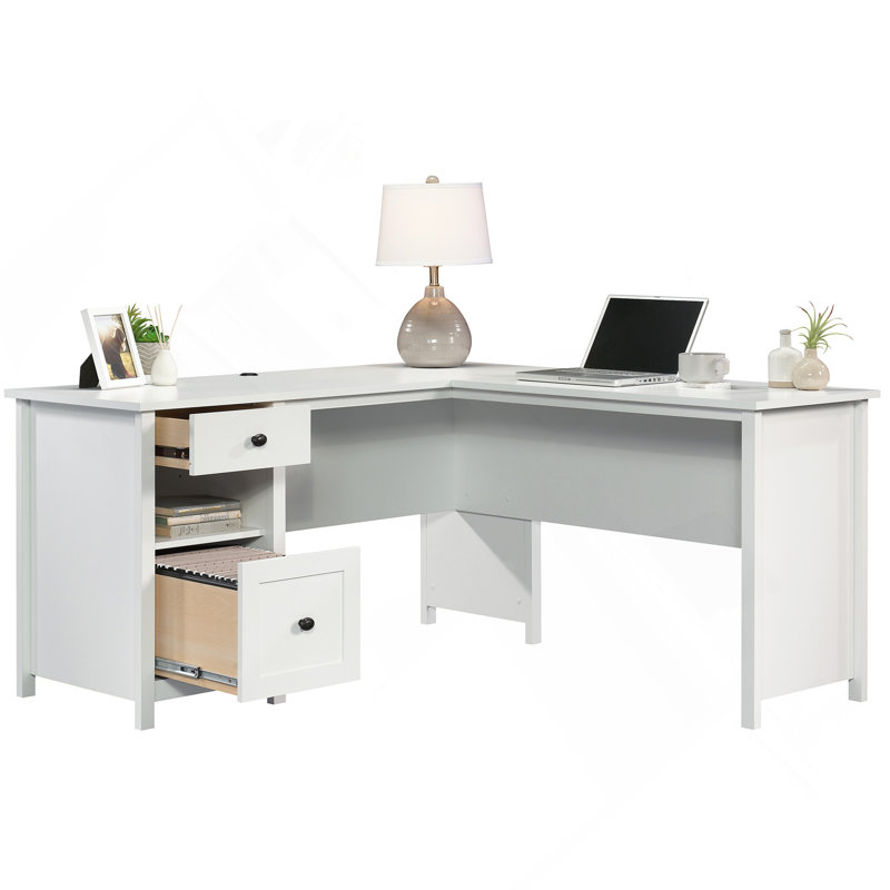 L-Shaped Desk, Finish, White