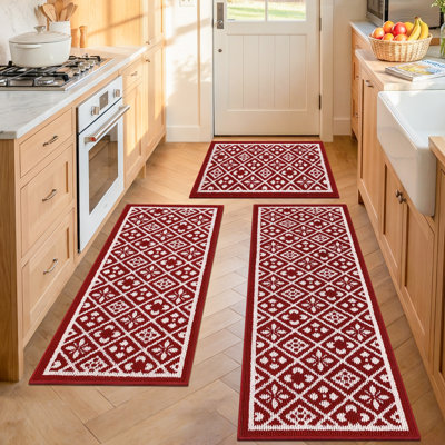 Tapis de cuisine antidérapant lavable (ensemble de 3)