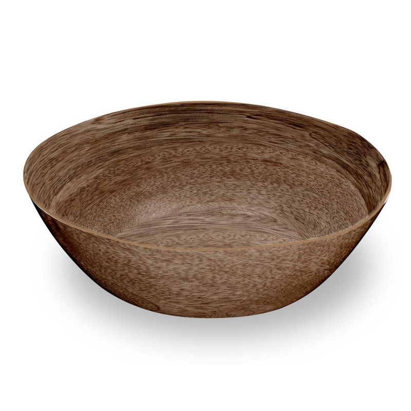 12 inch Wood Effect Erithon Serving Bowl - Party Serveware, Picnic, Camping - Indoor and Outdoor