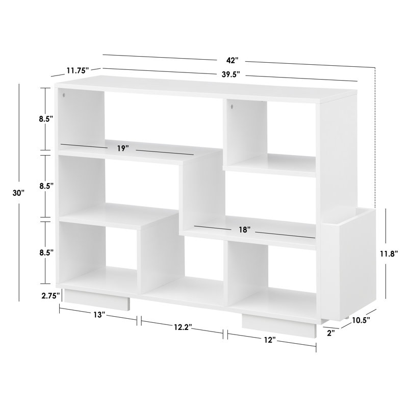 Beckley Geometric Bookcase, White