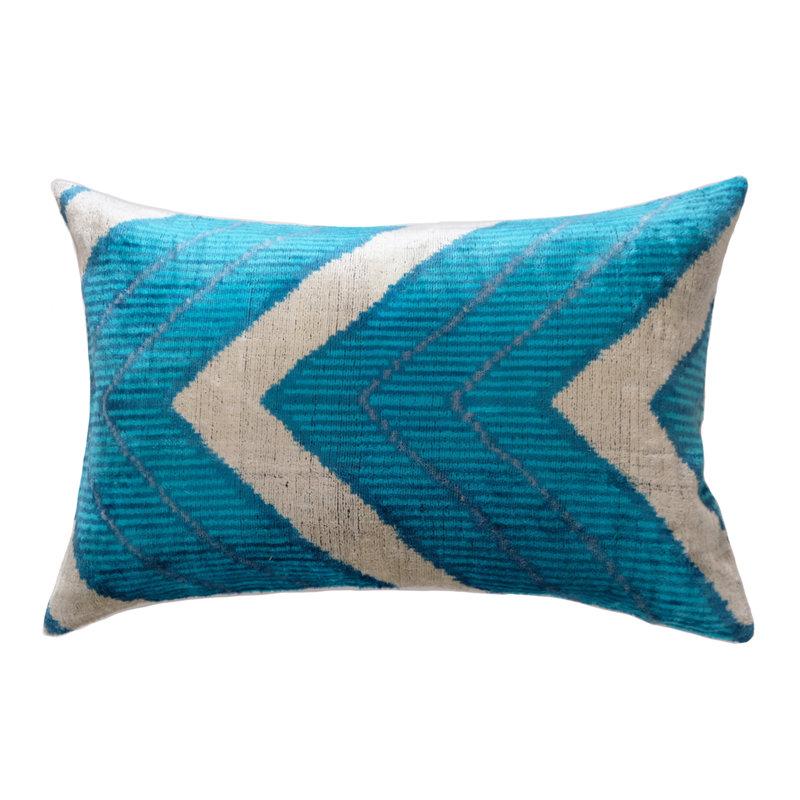 Frye Feather Throw Pillow, Ikat 17