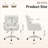 Home Office Computer Chair With 3.9" Height Adjustable, Vanity Chair With 360° Swivel For Makeup Room, Ergonomic Desk Chair With Teddy Fabric For Office-1242593402-1242593401