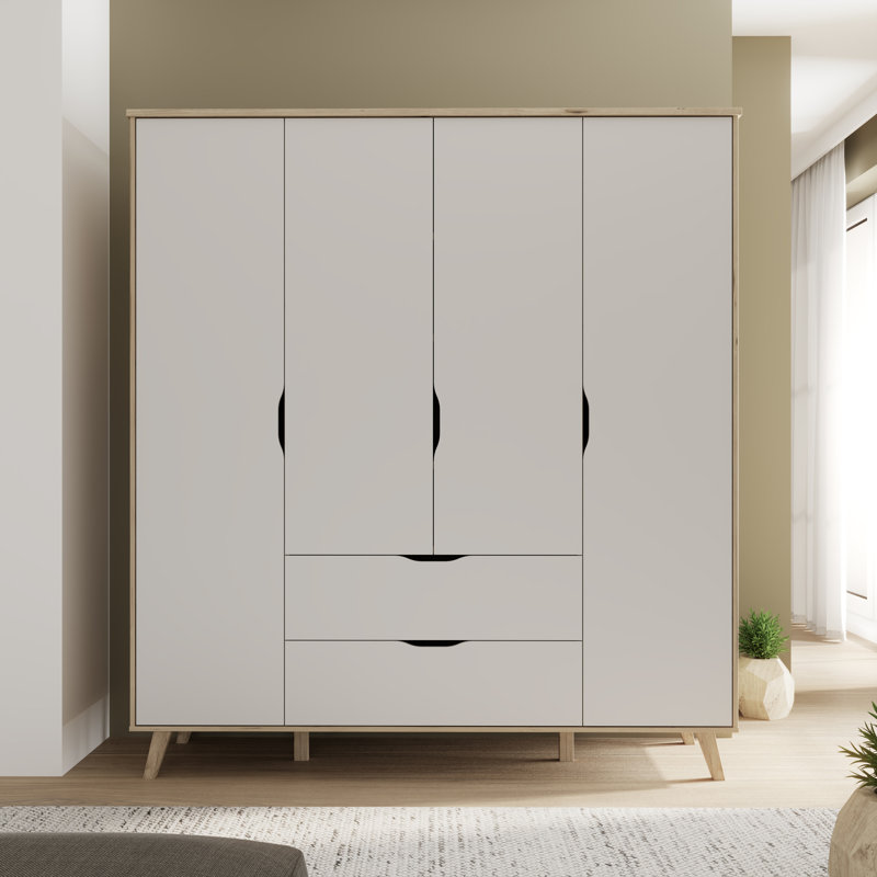 Teliyah 4 Door Manufactured Wood Wardrobe