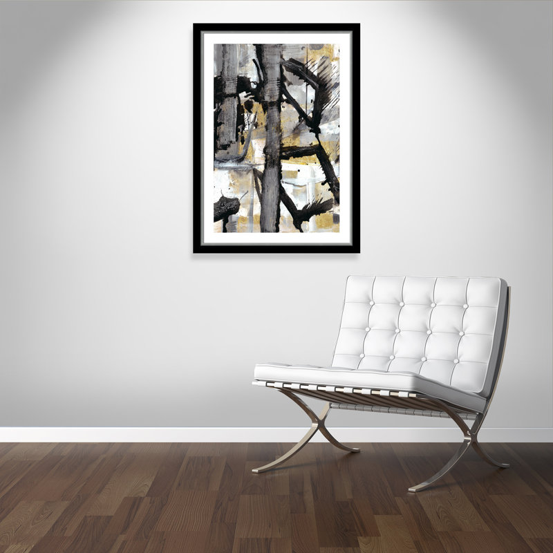 Impression encadrée Golden Remeberance, Cadre noir et argent, H 31,75 po x l 43,75 po x P 1,13 po