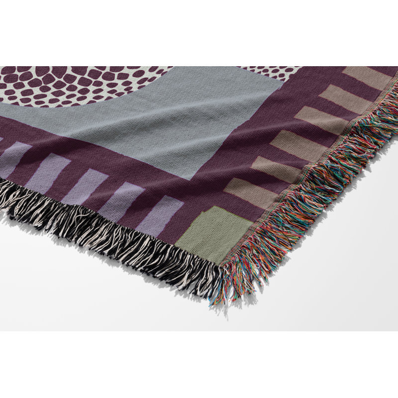 Jeté en mélange de coton Sami Snake, Mauve / bleu, L 60 po x l 50 po